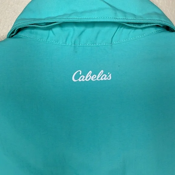 CABELA’S Guidewear Button Down Shirt Aqua Gorpcore Fishing Camping Venting Lg - Picture 4 of 14